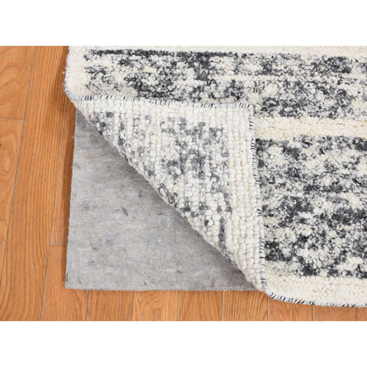 Modern and Contemporary Wool Hand Knotted Rug Black No Border 3.0X3.0 -O080751