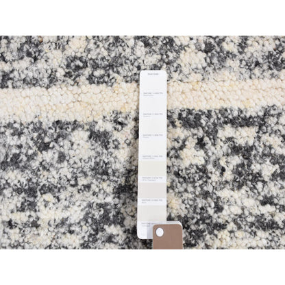 Modern and Contemporary Wool Hand Knotted Rug Black No Border 3.0X3.0 -O080751
