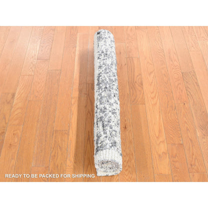 Modern and Contemporary Wool Hand Knotted Rug Black No Border 3.0X3.0 -O080751