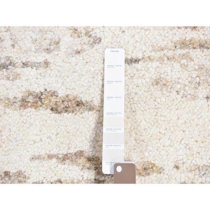 Modern and Contemporary Wool Hand Knotted Rug Beige 3.0x3.0 -O080752