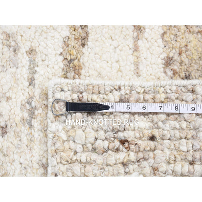 Modern and Contemporary Wool Hand Knotted Rug Beige 3.0x3.0 -O080752
