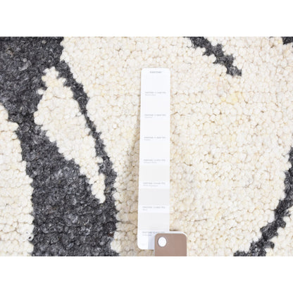 Modern and Contemporary Wool Hand Knotted Rug Ivory No Border 3.0X3.0 -O080753