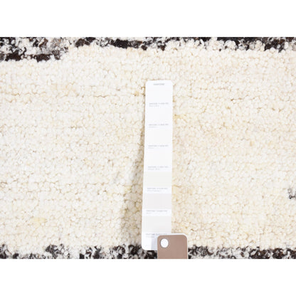 Modern and Contemporary Wool Hand Knotted Rug Ivory No Border 3.0X3.0 -O080757
