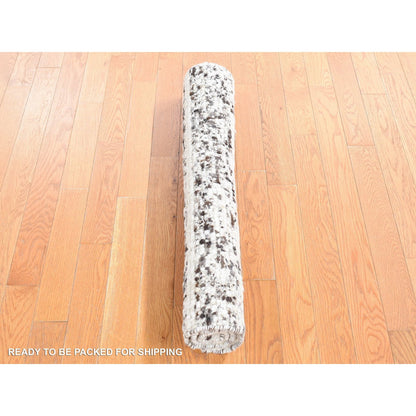 Modern and Contemporary Wool Hand Knotted Rug Ivory No Border 3.0X3.0 -O080757