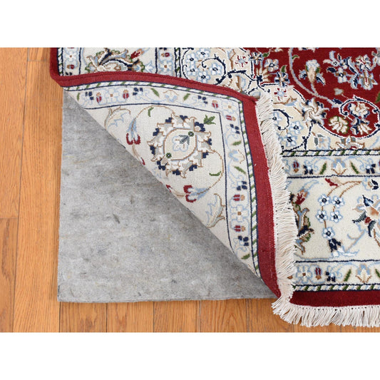 Fine Oriental Wool Hand Knotted Rug Red Ivory 5.0X5.1 -O080767