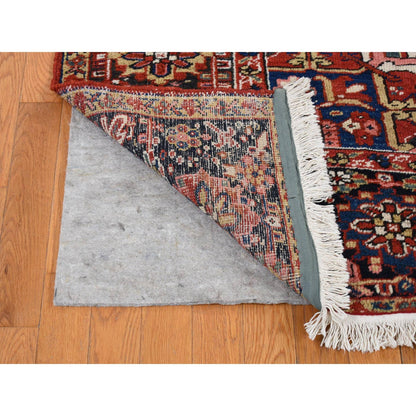 Antique Wool Hand Knotted Rug Red Umber Brown 8.10X11.8 -O080776