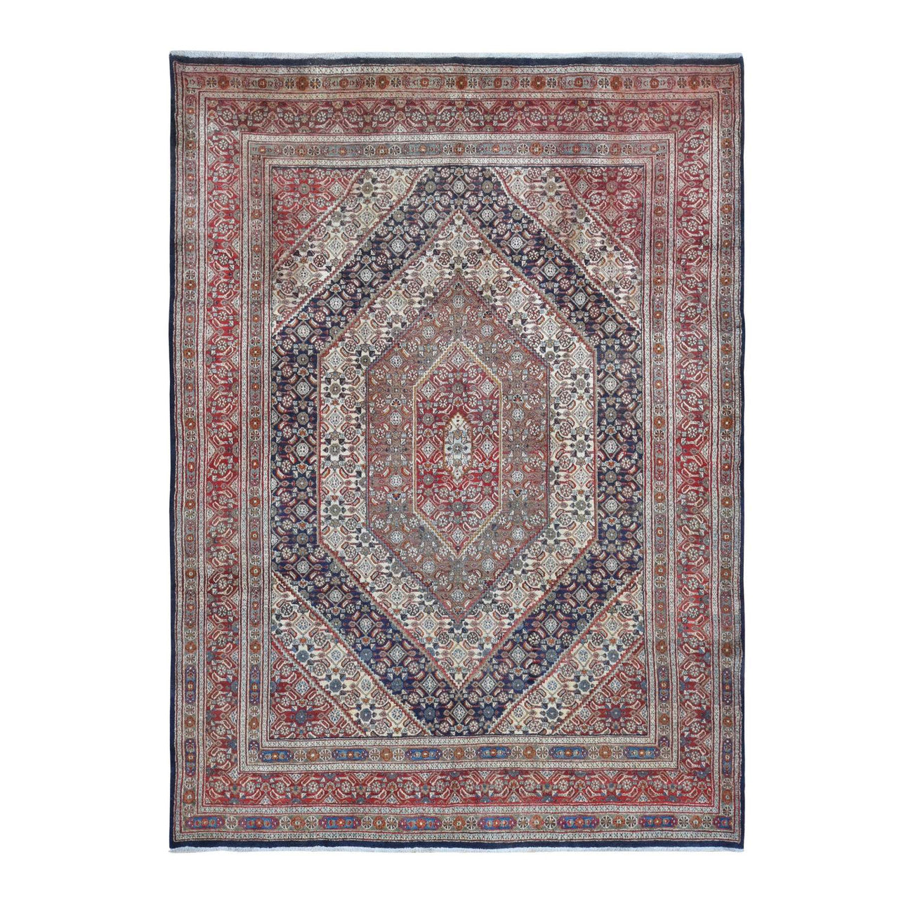 Red 7'9" x 10'10" Persian Cordovan Hand knotted Wool Rug - Sku: O080778