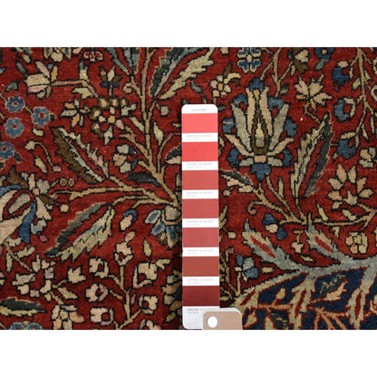 Antique Wool Hand Knotted Rug Red 11.2x16.8 -O080779