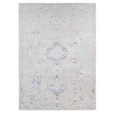 Transitional Wool & Silk Hand Knotted Rug Blue No Border 10.0X14.1 -O080783
