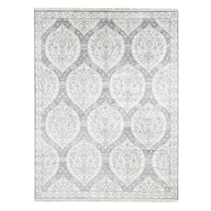 Modern and Contemporary Cotton Hand Knotted Rug Ivory Ivory 9.0X12.0 -O080803