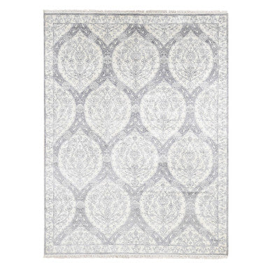 Modern and Contemporary Cotton Hand Knotted Rug Ivory Ivory 9.0X12.0 -O080803