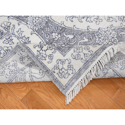 Modern and Contemporary Cotton Hand Knotted Rug Ivory Ivory 9.0X12.0 -O080803