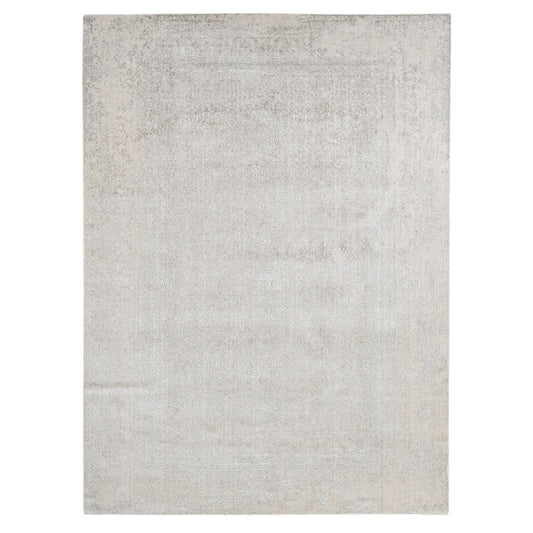 Transitional Wool & Silk Hand Loomed Rug Brown No Border 8.10X12.1 -O080809