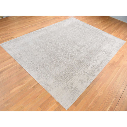 Transitional Wool & Silk Hand Loomed Rug Brown No Border 8.10X12.1 -O080809