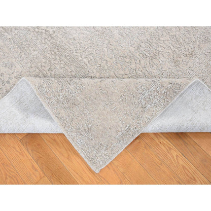 Transitional Wool & Silk Hand Loomed Rug Brown No Border 8.10X12.1 -O080809