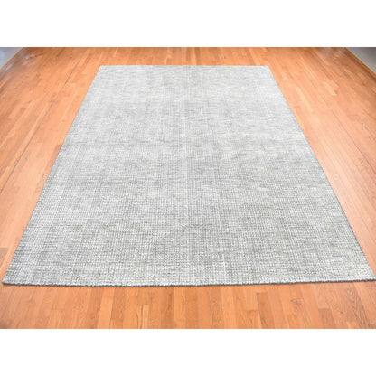 Modern and Contemporary Wool & Silk Hand Loomed Rug Green No Border 9.1X12.1 -O080812