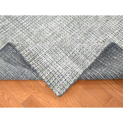 Modern and Contemporary Wool & Silk Hand Loomed Rug Green No Border 9.1X12.1 -O080812