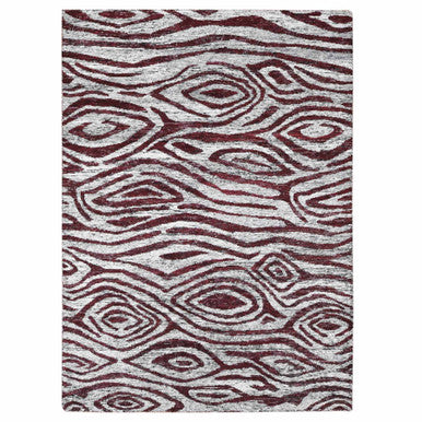 Modern and Contemporary Wool Hand Knotted Rug Ivory No Border 9.0X11.7 -O080816