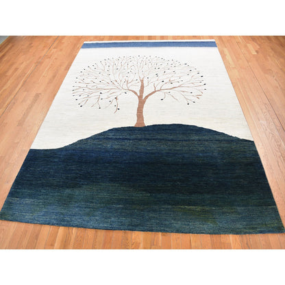 Transitional Wool Hand Knotted Rug Ivory No Border 8.7X12.0 -O080817
