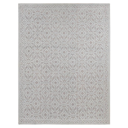 Tribal & Geometric Wool Hand Knotted Rug Blue Blue 9.0X12.0 -O080823