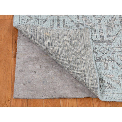 Tribal & Geometric Wool Hand Knotted Rug Blue Blue 9.0X12.0 -O080823