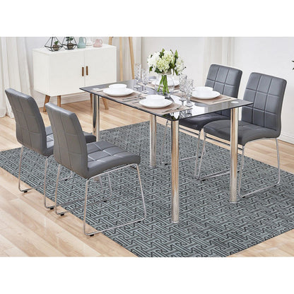 Modern and Contemporary Wool & Silk Hand Knotted Rug Grey No Border 7.10X10.3 -O080832