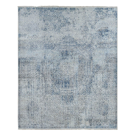 Mamluk Wool & Silk Hand Knotted Rug Grey No Border 8.3X10.2 -O080835