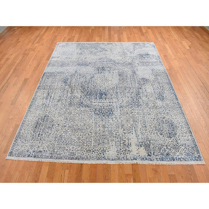 Mamluk Wool & Silk Hand Knotted Rug Grey No Border 8.3X10.2 -O080835