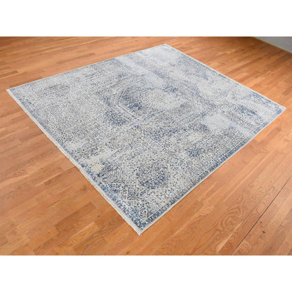 Mamluk Wool & Silk Hand Knotted Rug Grey No Border 8.3X10.2 -O080835