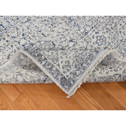 Mamluk Wool & Silk Hand Knotted Rug Grey No Border 8.3X10.2 -O080835