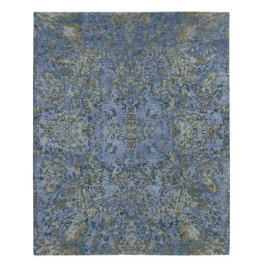 Modern and Contemporary Wool & Silk Hand Knotted Rug Purple No Border 8.0X9.10 -O080836