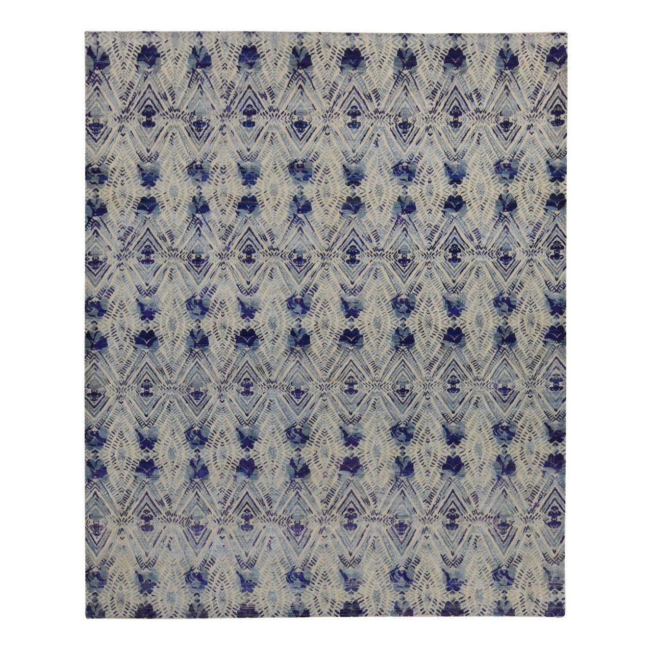 Purple 8'0" x 10'0" Modern and Contemporary Hand knotted Wool/Silk Rug - Sku: O080841