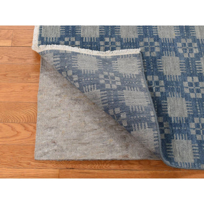 Modern and Contemporary Wool Hand Knotted Rug Blue No Border 8.0X9.8 -O080842