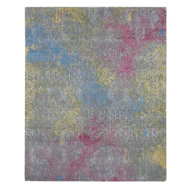 Modern and Contemporary Wool & Silk Hand Knotted Rug Grey No Border 8.0X10.0 -O080845