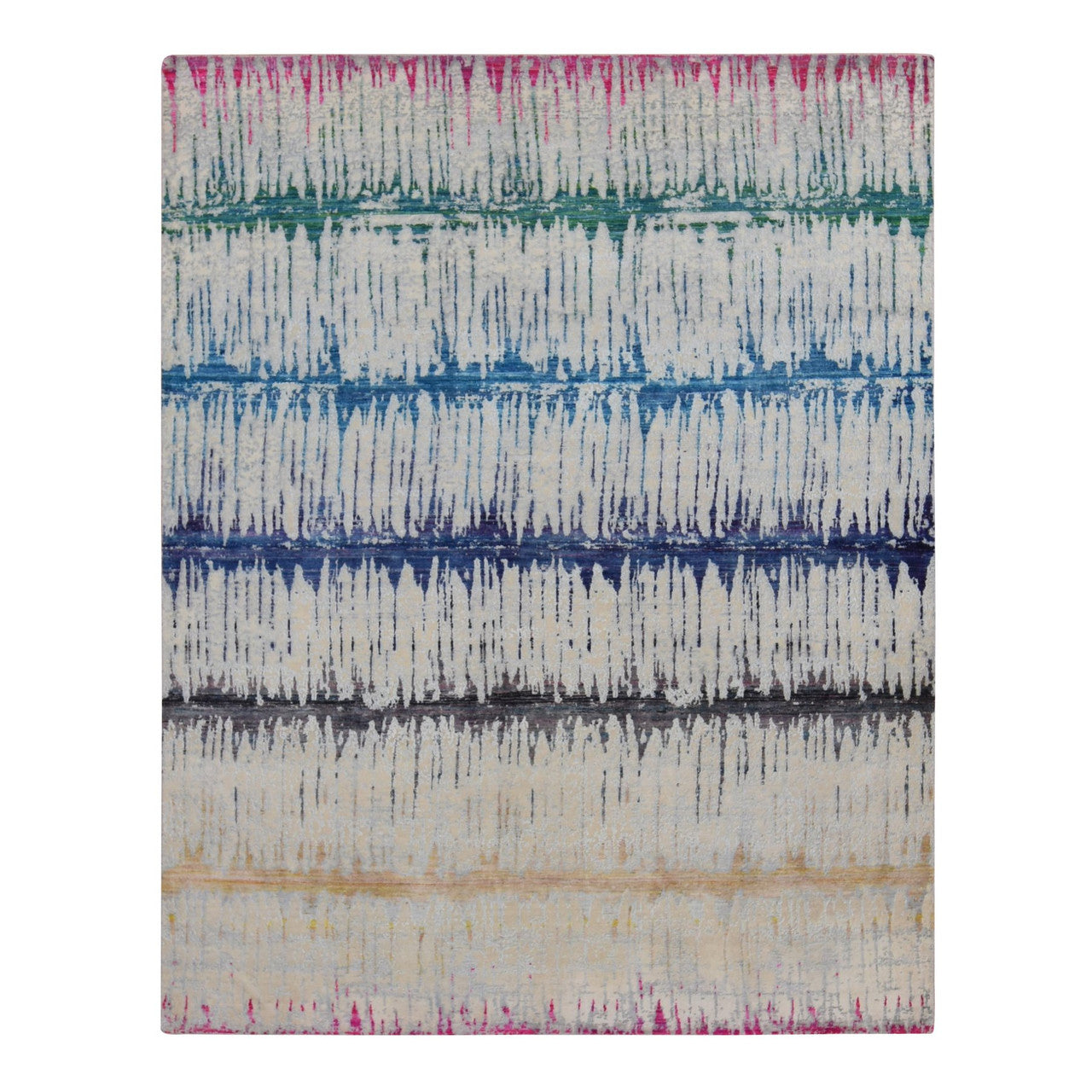 Beige 8'0" x 10'3" Modern and Contemporary Hand knotted Wool/Silk Rug - Sku: O080846