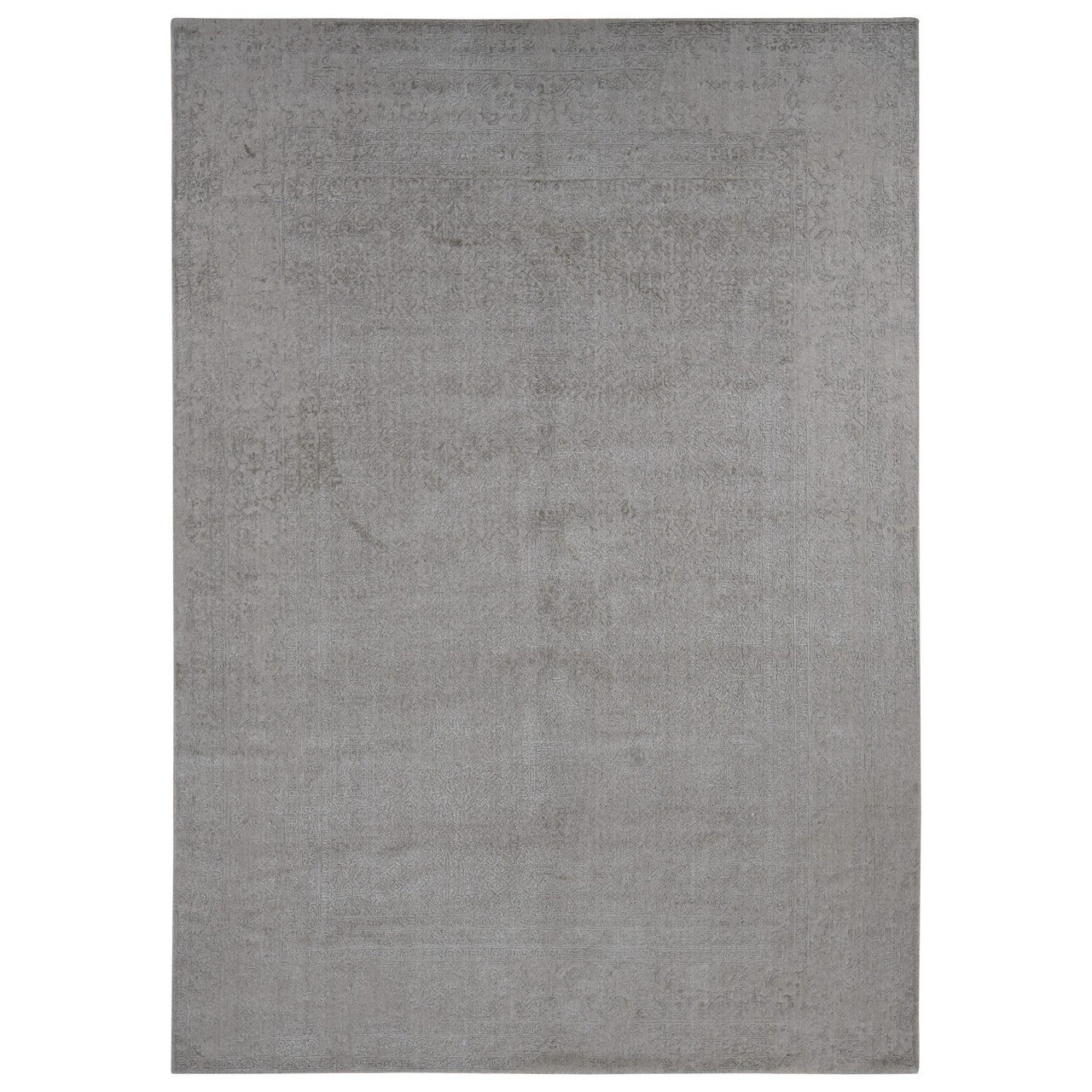 Beige 9'10" x 14'1" Modern and Contemporary Taupe Handloom Wool/Silk Rug - Sku: O080849