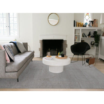 Modern and Contemporary Wool & Silk Hand Loomed Rug Beige Taupe 9.10X14.1 -O080849