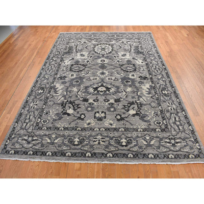 Oushak And Peshawar Wool Hand Knotted Rug Grey Gray 9.1X12.6 -O080851