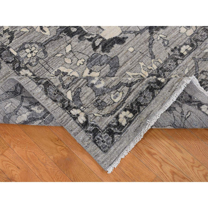 Oushak And Peshawar Wool Hand Knotted Rug Grey Gray 9.1X12.6 -O080851