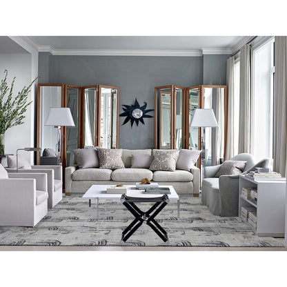 Modern and Contemporary Wool & Silk Hand Knotted Rug Grey No Border 10.0X14.5 -O080852