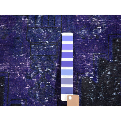 Overdyed & Vintage Wool Hand Knotted Rug Blue Blue 4.3X7.10 -O080862