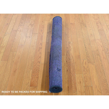 Overdyed & Vintage Wool Hand Knotted Rug Blue Blue 4.3X7.10 -O080862