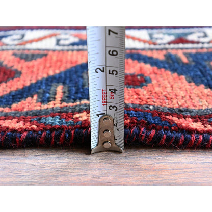 Overdyed & Vintage Wool Hand Knotted Rug Orange 4.10x7.10 -O0808