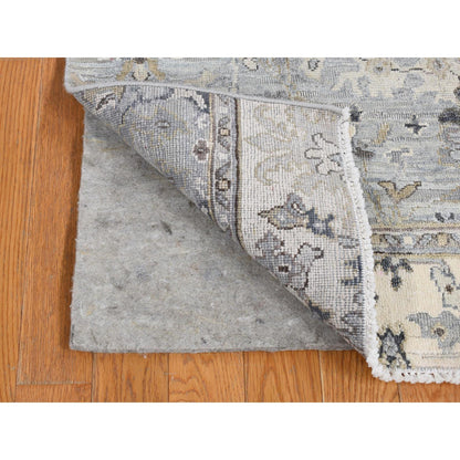 Oushak And Peshawar Wool & Silk Hand Knotted Rug Grey No Border 2.0X2.1 -O080907