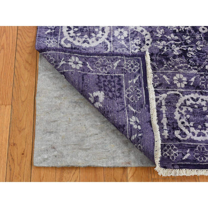 Transitional Wool & Silk Hand Knotted Rug Purple Purple 4.10X6.8 -O080908