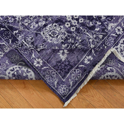 Transitional Wool & Silk Hand Knotted Rug Purple Purple 4.10X6.8 -O080908