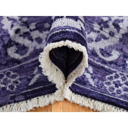 Transitional Wool & Silk Hand Knotted Rug Purple Purple 4.10X6.8 -O080908