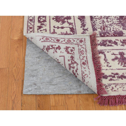 Transitional Wool & Silk Hand Knotted Rug Ivory Ivory 9.2X12.1 -O080910