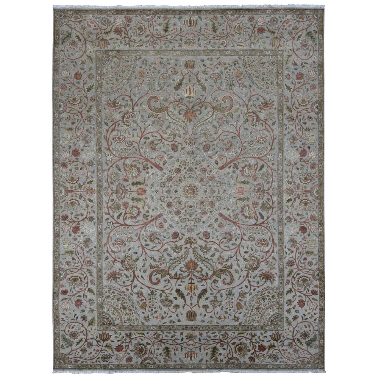 Transitional Wool & Silk Hand Knotted Rug Grey Mojave Desert 10.1X13.9 -O080915