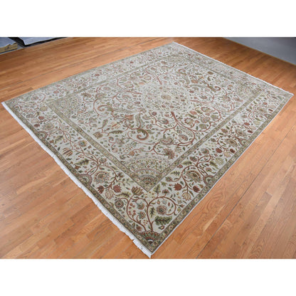 Transitional Wool & Silk Hand Knotted Rug Grey Mojave Desert 10.1X13.9 -O080915